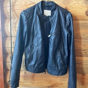 Charcoal leather jacket